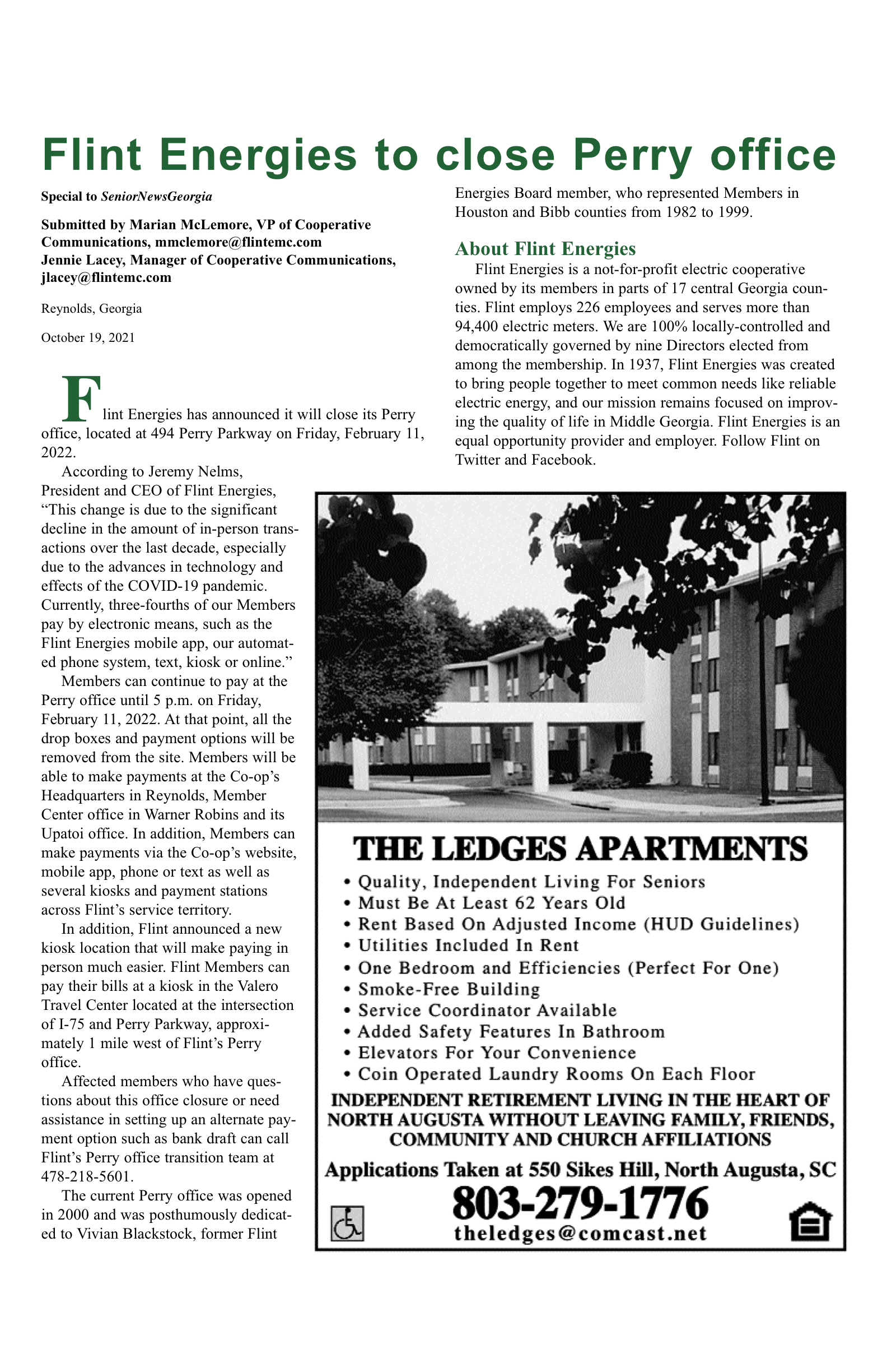 FlintEnergiestoClosePerryOffice