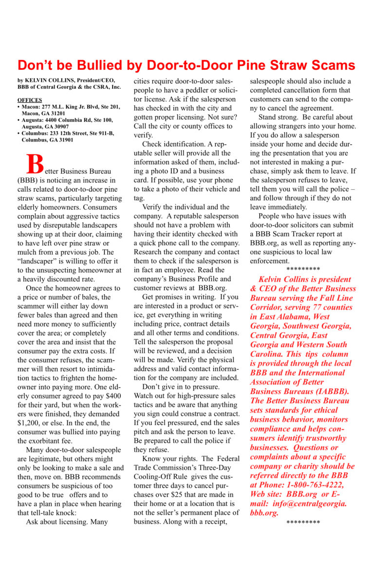 Door-to-DoorPineStrawScams