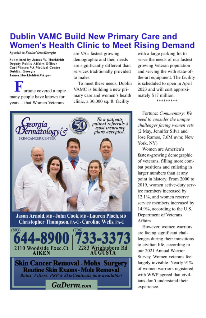 Healthcare article with dermatology advertisement.