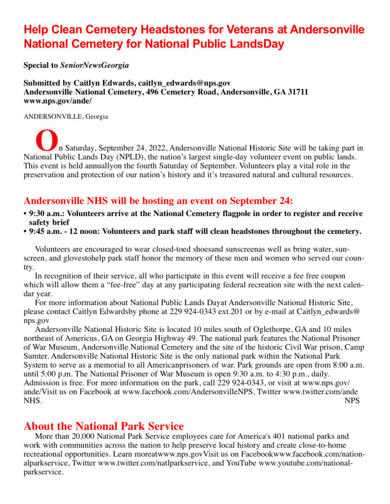 Event flyer for cleaning cemetery headstones volunteers.