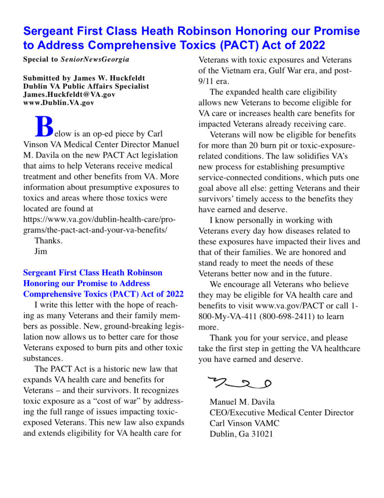 PACT Act 2022 article on veteran benefits.