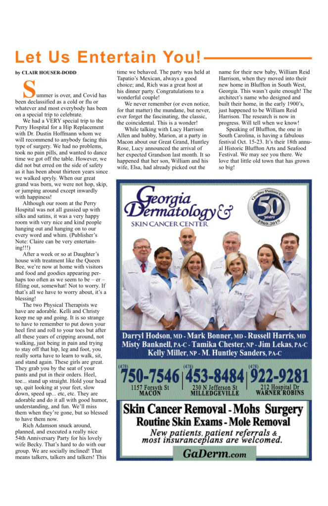 Magazine page with article and dermatology ad.