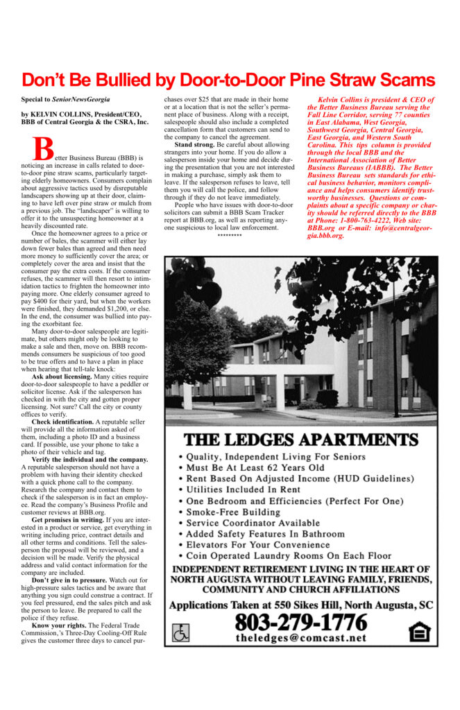 Apartment advertisement with scam warning headline.