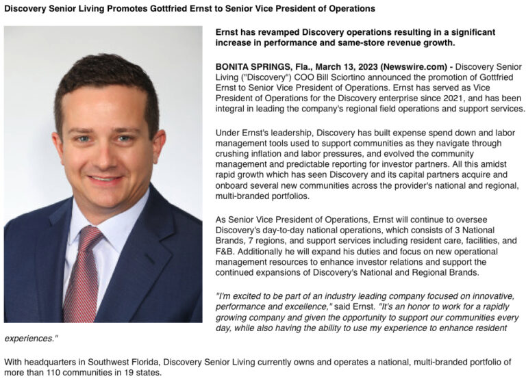 Man in suit with text description beside him.