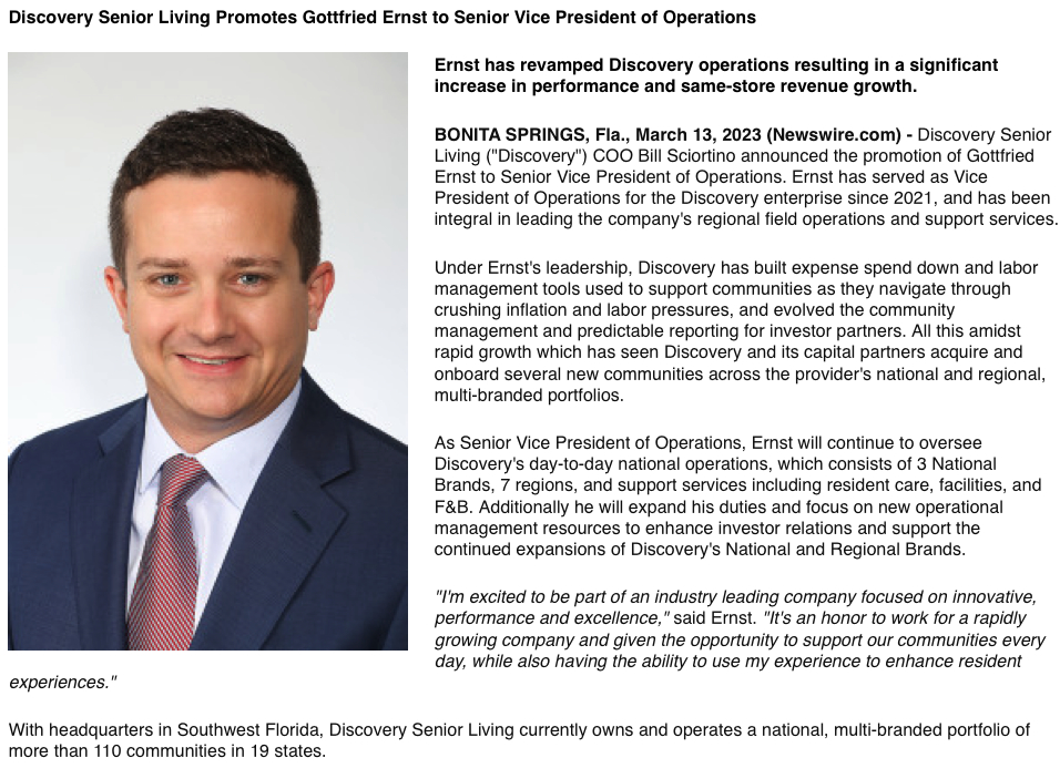 Man in suit with text description beside him.