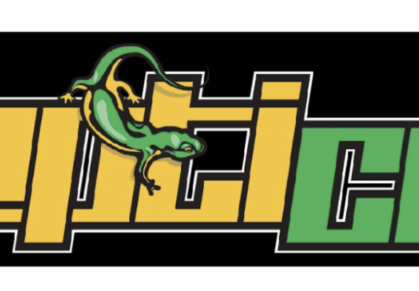 Repticon logo with green lizard graphic.